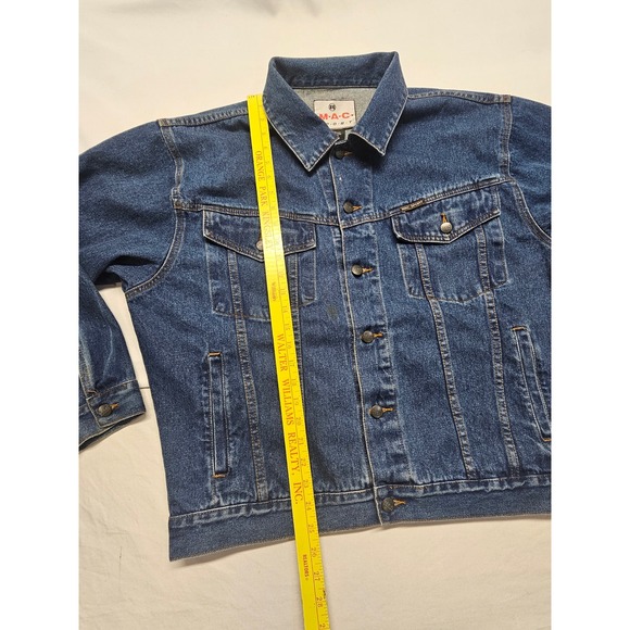 MAC Sport Mens Denim Jacket Blue Cotton Trucker Jacket Size Large RN 65305 - Picture 6 of 7